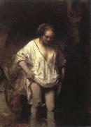 Rembrandt van rijn woman bathing in a steam oil